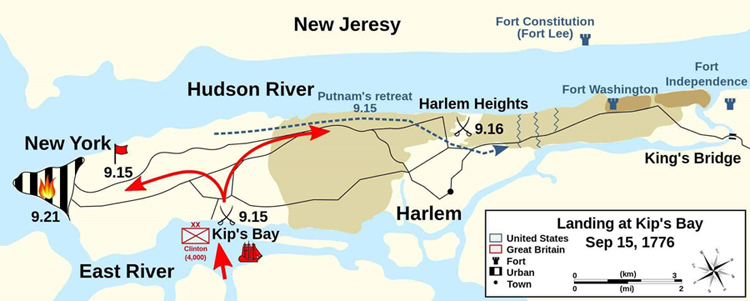 Landing at Kip's bay - Map